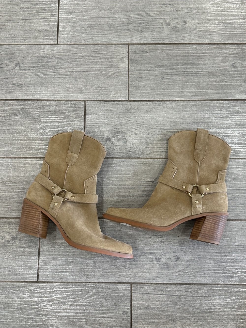 Dolce Vita Kenzen Western Harness Suede Boots New! - Picture 12 of 13